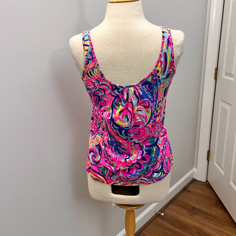 Lilly Pulitzer Kinsey Tank Top In Multi Psychedelic Sunshine Sz XXS - Picture 9 of 11